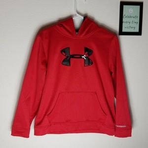 Youth Lg red pull over underarmour storm sweater
